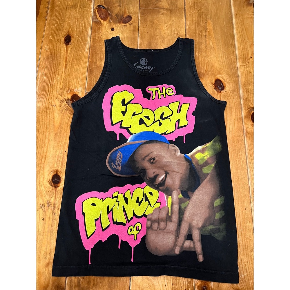 Enemy of the State Fresh Prince of Bel-Air Graphic Tank Top Black Mens Small
